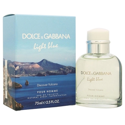Light Blue Discover Vulcano by Dolce & Gabbana for Men 2.5oz Eau De Toilette Spray