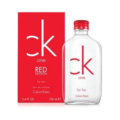 CK One Red for Her by Calvin Klein for Women 3.4oz Eau De Toilette Spray