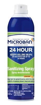 Microban Sanitizing, Aerosol Spray, 15oz, 6/cs