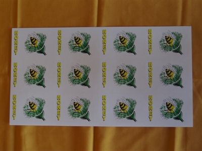 Bee in Flower Labels sheet of 12