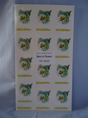 Bee in Flower Labels pack of 50