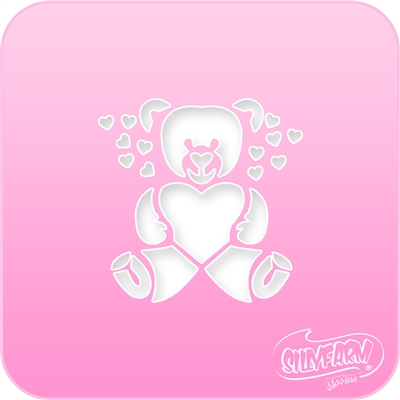 Teddy Bear Pink Power Stencil