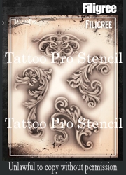 Wiser Pro Tattoo Stencils-- Fancy Filigree