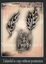 Wiser Pro Tattoo Stencils-- Fire and Flames