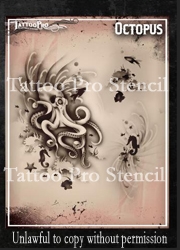 Wiser Pro Tattoo Stencils-- Octopus