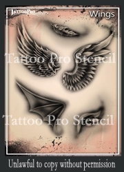 Wiser Pro Tatto Stencils-- Wings