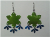 Bright Green & Blue Petal Dangle Soda Can Earrings (#109)