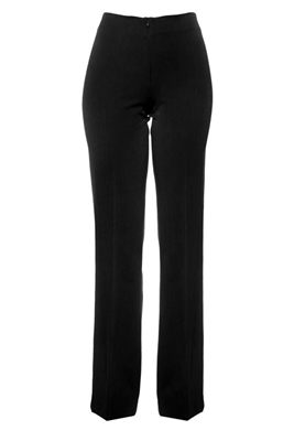 1018 Straight-leg, flat front pants, no waistband, hidden front zip