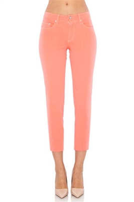 'Chelsea' Cotton Twill Fitted Cropped Jeans | Cali Coral