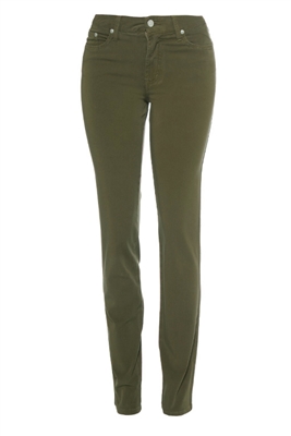 Cotton Twill Stretch Slim-Fit Jeans | Green Mist