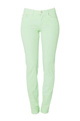 Cotton Twill Stretch Slim-Fit Jeans | Mint Cream