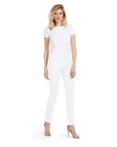 Cotton Twill Stretch Slim-Fit Jeans | White