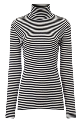 [FINAL SALE] Jersey Stretch Long Sleeve Turtleneck | Nautical Stripe