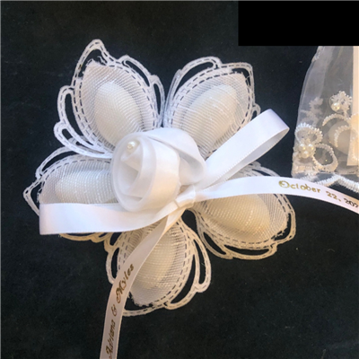 Aurelia Ribbon Flower with 5 Jordan Almonds