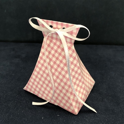 Pyramid Favor Box  Pink Gingham