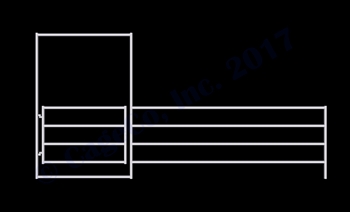 1-3/8 Mini Horse Corral Gate 4-Rail: 12'W x 3'H