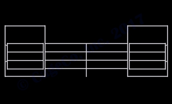 1-5/8 Horse Corral Double Gate 4 Rail: 24'W x 5'H