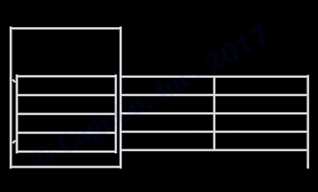 1-5/8 Horse Corral Gate Panel 5-Rail: 16'W x 5'H