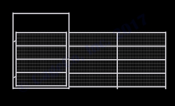 Horse Corral Gate 5 Rail With Welded Wire