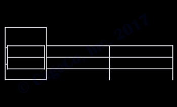 1-5/8 Horse Corral Gate 3-Rail: 24'W x 5'H