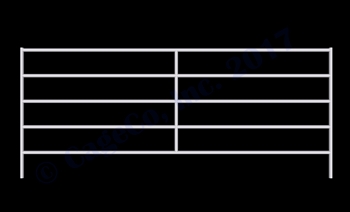 1-5/8 Horse Corral Panel 5-Rail: 12'W x 5'H
