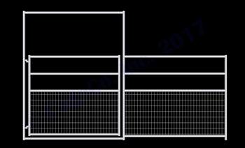 1-7/8 Horse Corral Foaling Gate Panel 4 Rail With Welded Wire:  12'W x 5'H