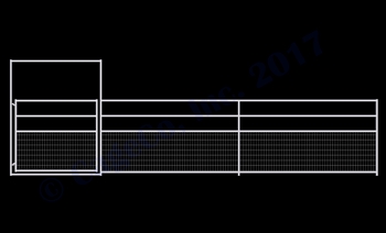 1-7/8 Horse Corral Foaling Gate Panel 4 Rail With Welded Wire:  24'W x 5'H