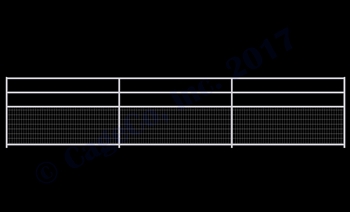 1-7/8 Horse Corral Foaling Panel 4 Rail With Welded Wire:  24'W x 5'H