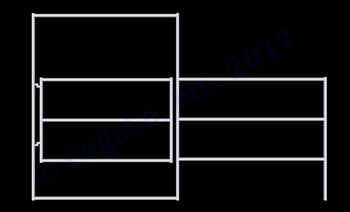 1-7/8 Horse Corral Gate 3-Rail: 12'W x 5'H