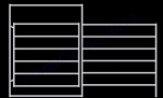 1-7/8 Horse Corral Gate 6-Rail: 12'W x 6'H