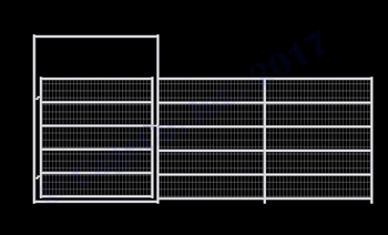 Horse Corral Gate 6 Rail With Welded Wire