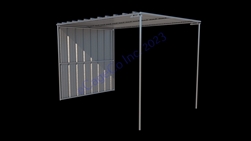 Horse Shelter Covered with 1 Side Panel