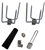 OneGrill Chrome Steel Grill Rotisserie Spit Forks Set (Fits: 1/2" Hexagon, 3/8" Square, & 1/2" Round)