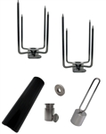 OneGrill Stainless Steel Grill Rotisserie Spit Forks Set (Fits: 1/2" Hexagon, 3/8" Square, & 1/2" Round)