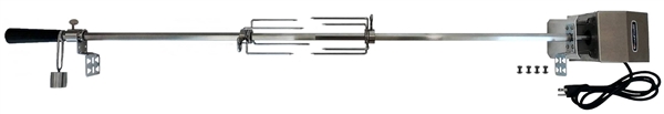 OneGrill Stainless Steel Universal Complete Grill Rotisserie Kit - 45” x 5/8” w/ Electric Motor