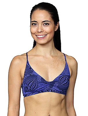 DIAMANTE BRA PRINTS - Purple Oleander - Small