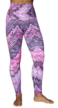 ITAPARICA HIGH-LOW LEGGING PRINTS - Pink Wave - Small