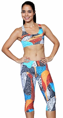 XIQUE XIQUE FULL aLENGTH LEGGING PRINTS - Ornge Mosaic - Small