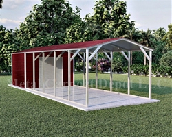 Carport With Storage Boxed Eave Style Metal Combo Unit 12' x 36' x 6'