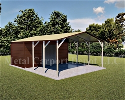 Carport With Storage Boxed Eave Style Metal Combo Unit 18' x 26' x 6'