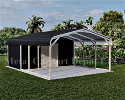 Carport With Storage Regular Style Metal Combo Unit 18' x 26' x 6'