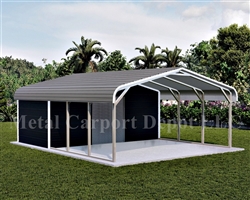 Carport With Storage Regular Style Metal Combo Unit 20' x 26' x 6'