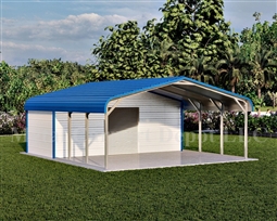 Carport With Storage Regular Style Metal Combo Unit 22' x 26' x 6'