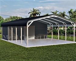 Carport With Storage Regular Style Metal Combo Unit 22' x 31' x 6'