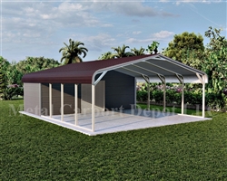 Carport With Storage Regular Style Metal Combo Unit 24' x 31' x 6'