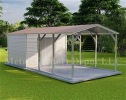 Carport With Storage Vertical Roof Style Metal Combo Unit 12' x 26' x 6'