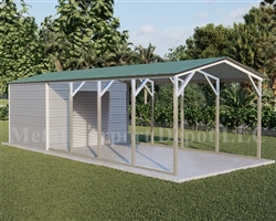 Carport With Storage Vertical Roof Style Metal Combo Unit 12' x 31' x 6'