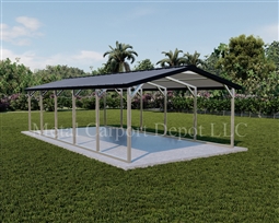 Vertical Roof Style Metal Carport 12' x 26' x 6'