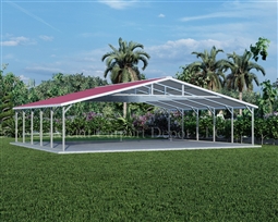 Triple Wide Boxed Eave Style Metal Carport 30' x 26' x 6'