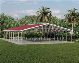 Triple Wide Boxed Eave Style Metal Carport 26' x 41' x 6'